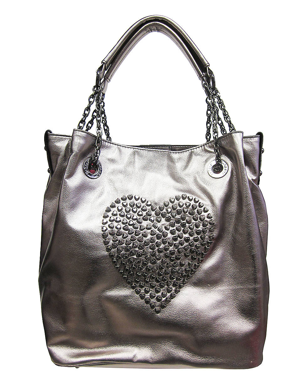 Betsey Johnson Heart Attack Tote Bag in Silver (GUNMETAL) | Lyst