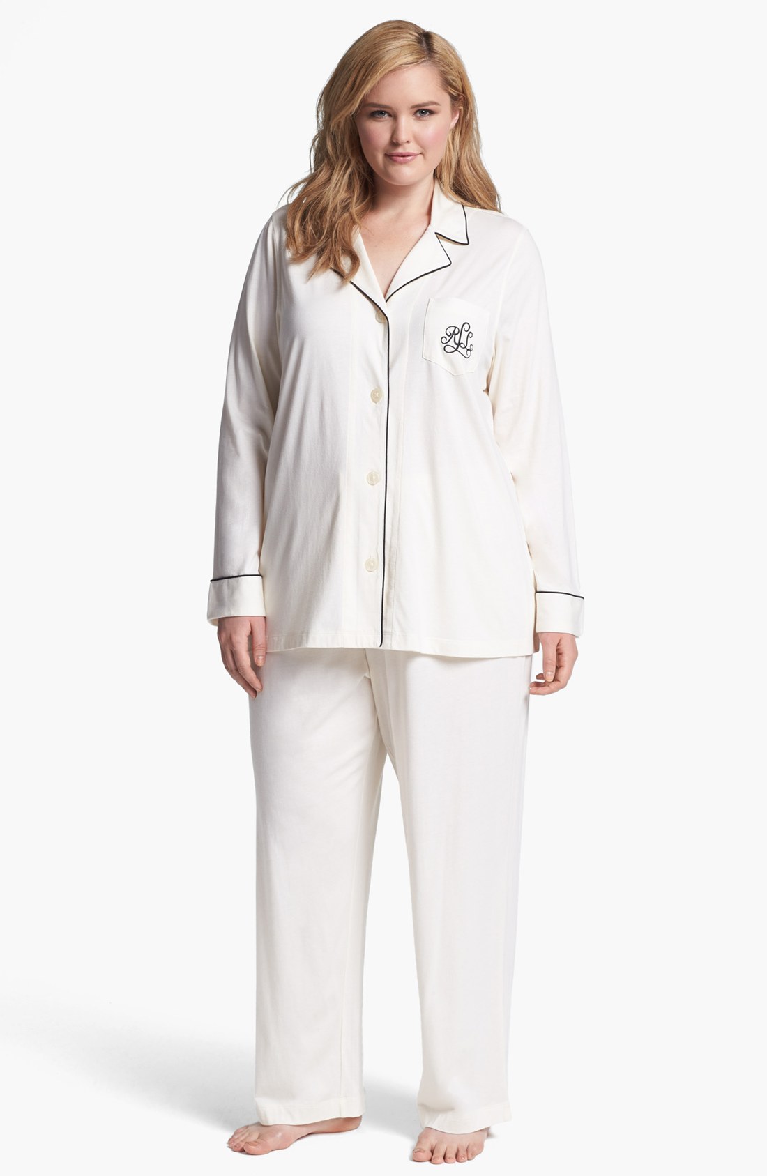 Lauren By Ralph Lauren Sleepwear Knit Pajamas in White (Ivory) Lyst