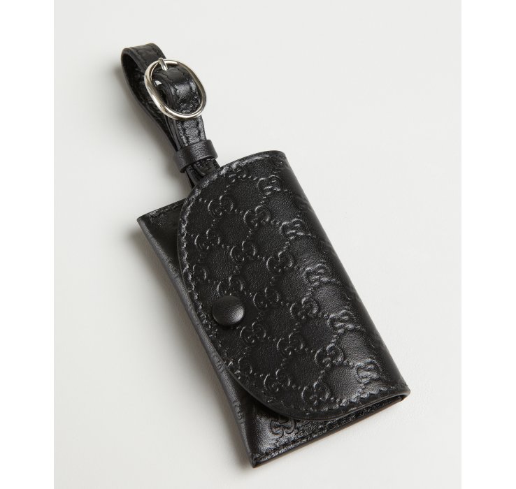 Gucci Black Guccissima Leather Luggage Identification Tag in Black Lyst