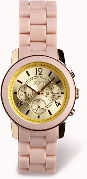 Forever 21 Colored Chronograph Watch in Pink (Light pinkgold)