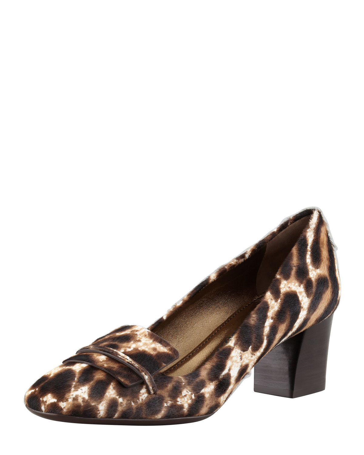 leopard print pumps block heel
