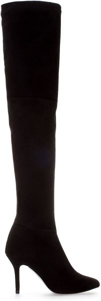 split suede high heel boots zara