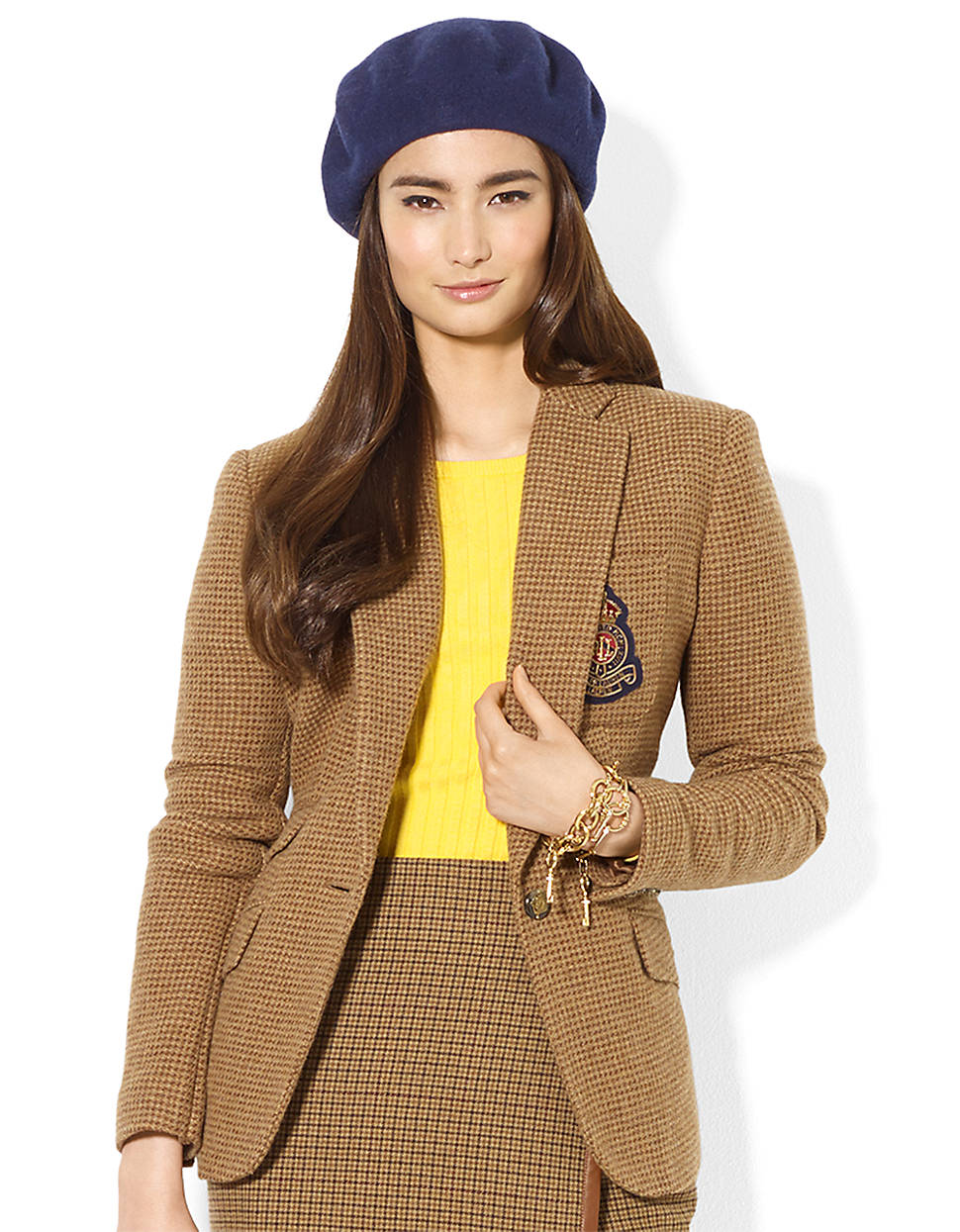 Lauren By Ralph Lauren Tweed Wool Jacket in Brown (beige) Lyst