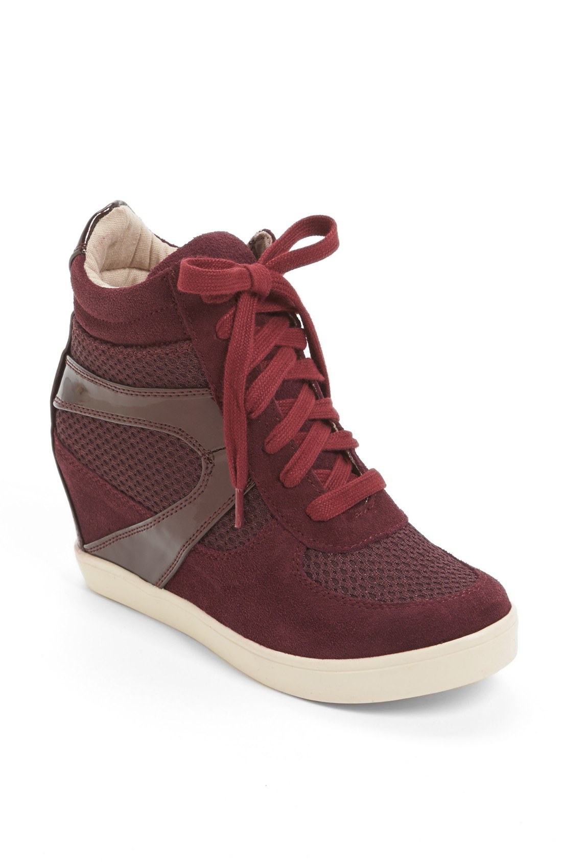 Steve Madden Olympax Wedge Sneaker in Red (Burgundy Multi) | Lyst