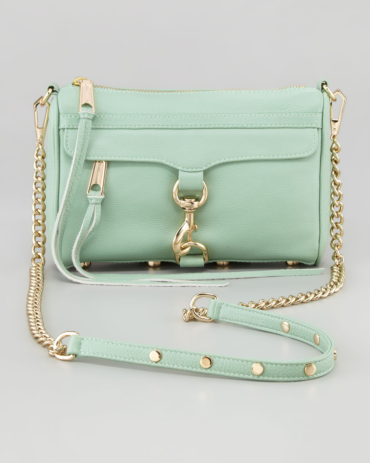 Rebecca Minkoff Mini Mac Crossbody Bag Seaglass in Green