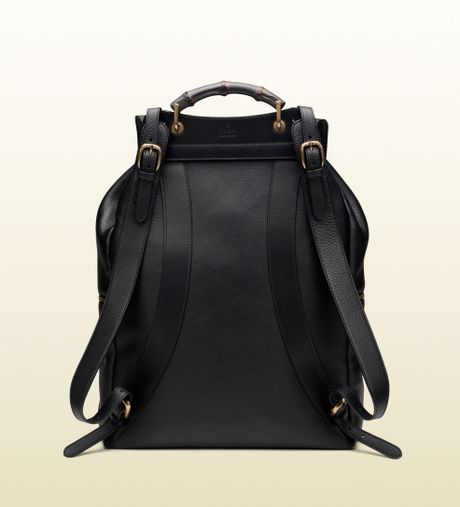 Gucci Black Leather Backpack in Black for Men | Lyst