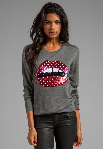 sequin lip sweatshirt