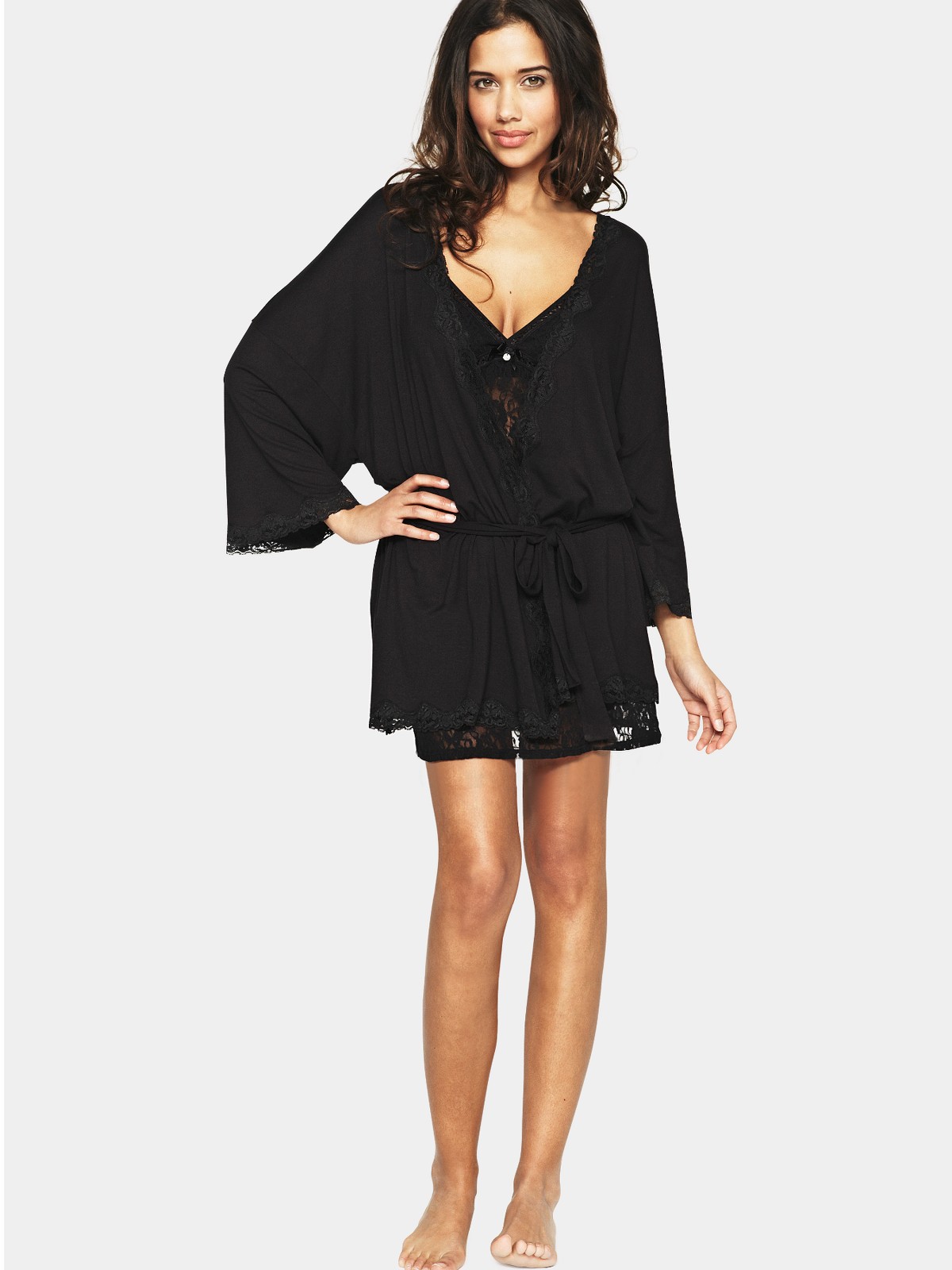 Little Mistress Lace Nightdress in Black | Lyst