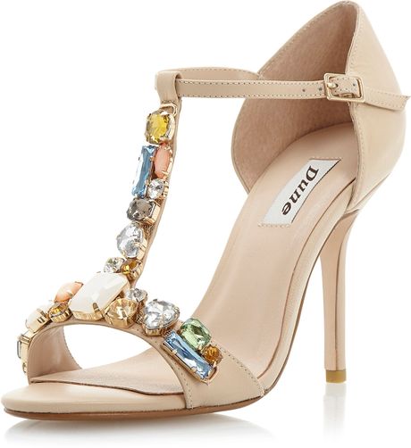 Dune Dune Haylee Jewelled Strappy Sandals in Beige (blonde) - Lyst