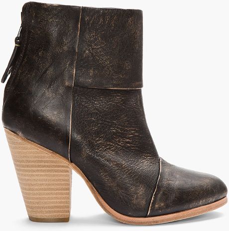 grey leather flat boots