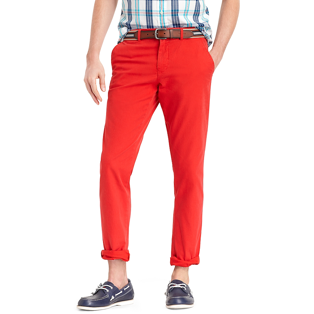 Tommy Hilfiger Light Weight Twill Chino Pant in Red for Men (FORMULA ONE) | Lyst