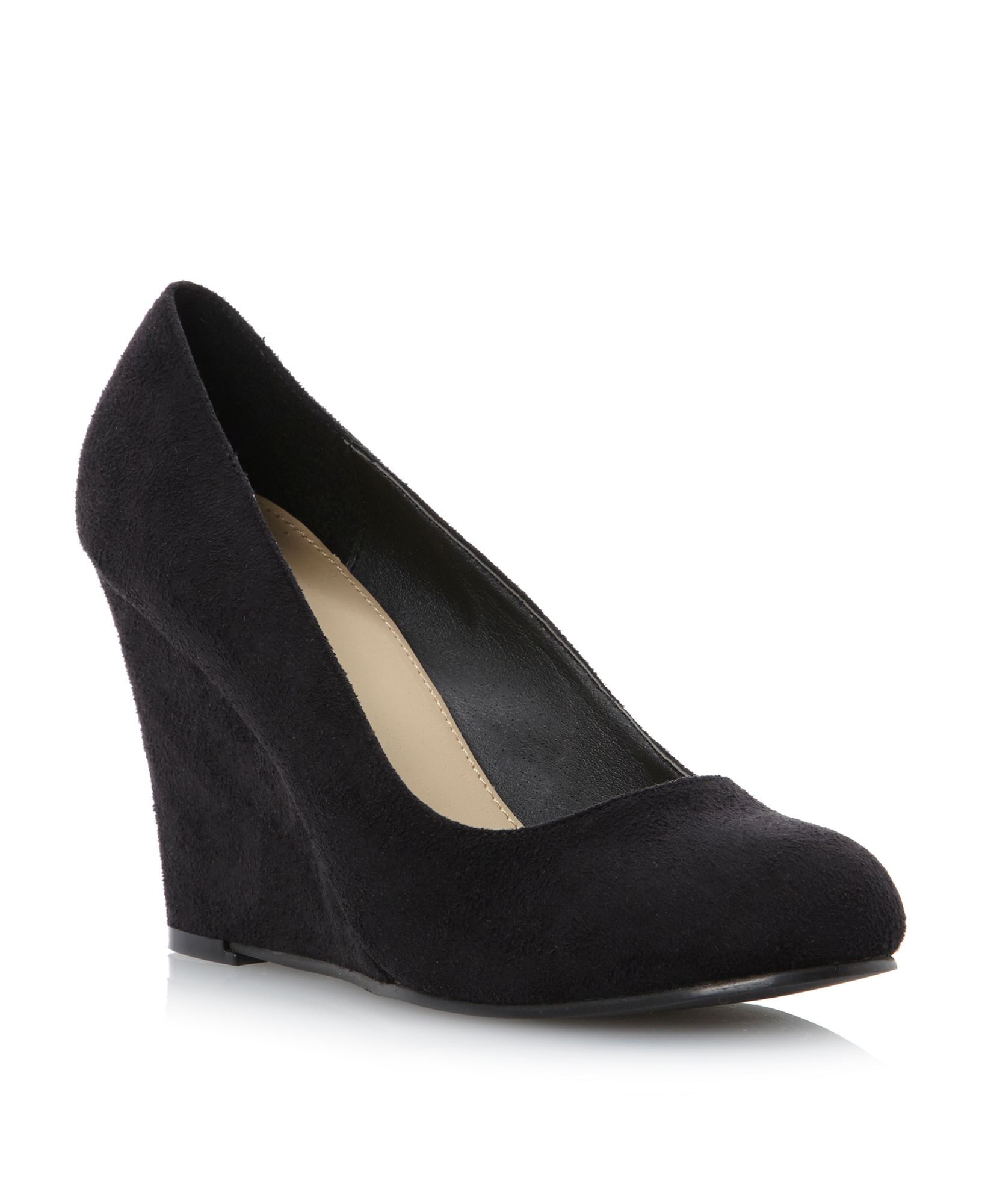 Loud Look Women’s Faux Suede Wedge Court Shoes – Comfy Sole, Slip On, UK 3-8