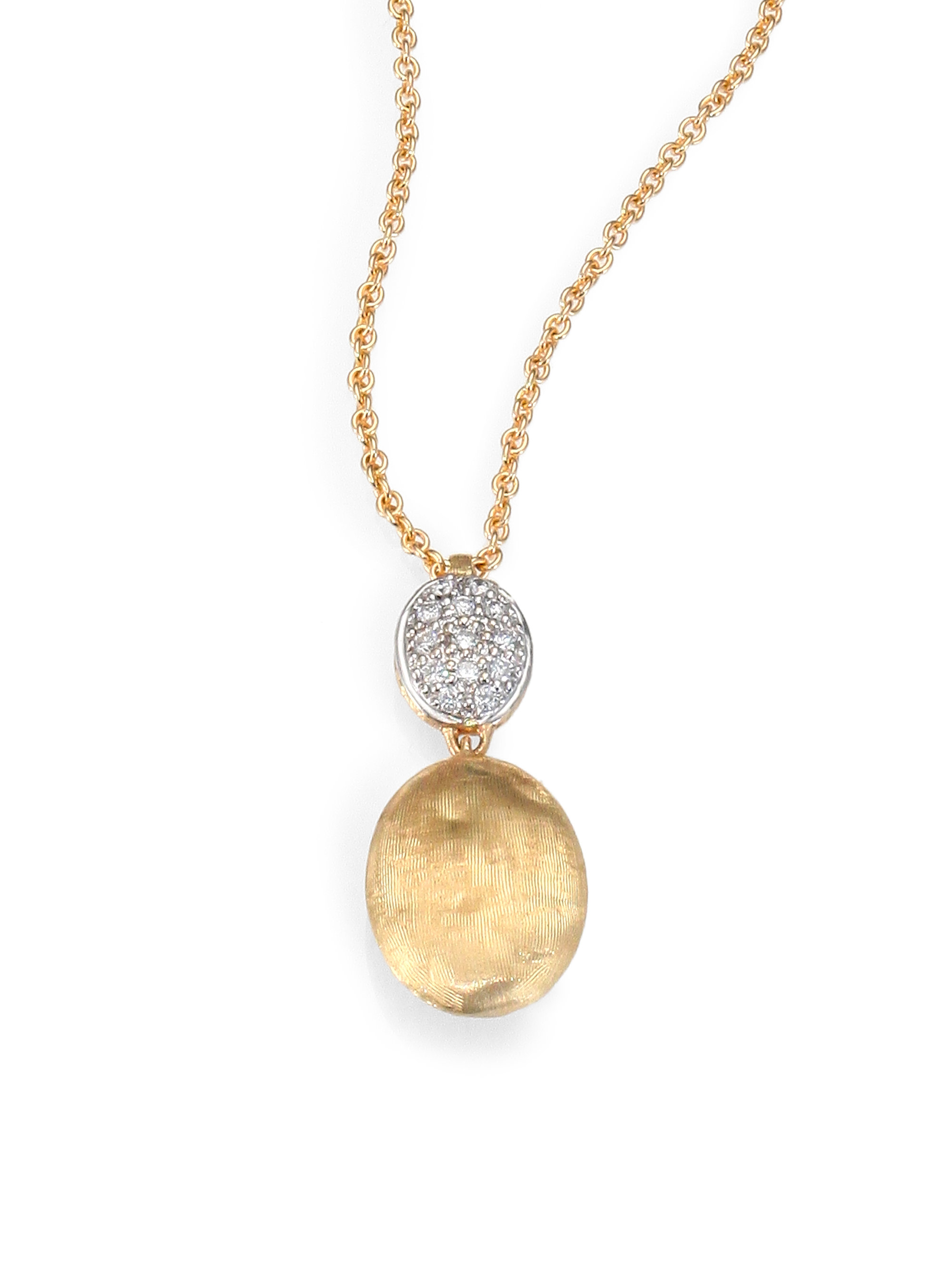 ...  18K Yellow Gold Drop Pendant Necklace in Gold (GOLD-WHITE GOLD