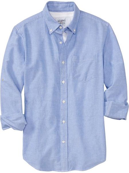Old Navy Slimfit Oxford Shirts in Blue for Men (Medium Blue Oxford ...