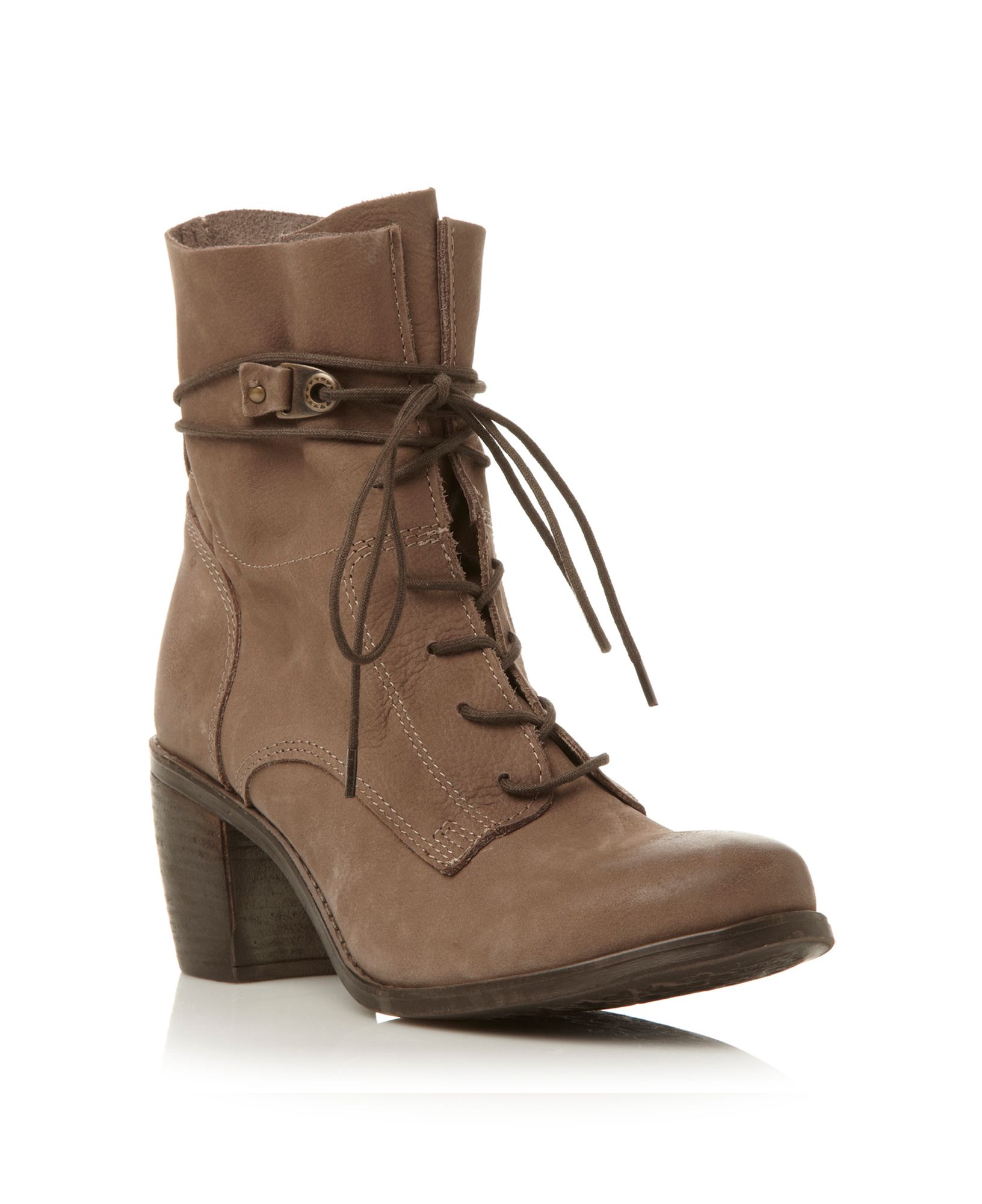 Steve Madden Rambow Heeled Calf Lace Up Boots in Brown | Lyst