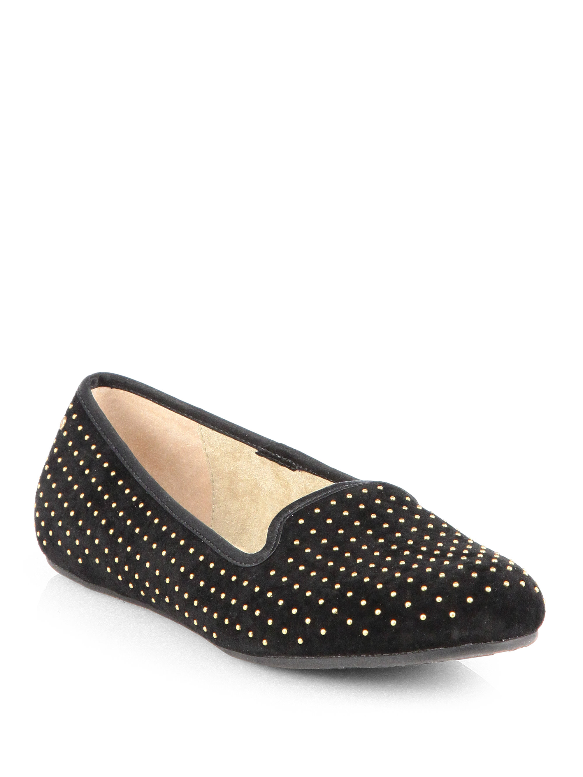 Ugg Alloway Studded Suede Smoking Slippers in Black | Lyst