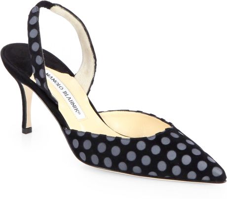polka dot slingbacks