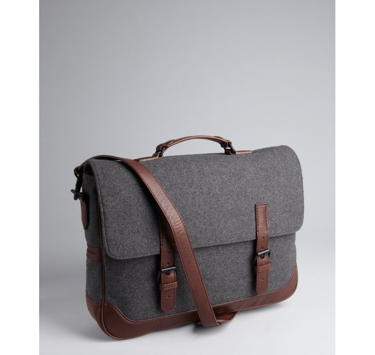 Ben Minkoff Grey Fabric and Leather Eastwest Messenger Bag in Gray for Men (grey) | Lyst
