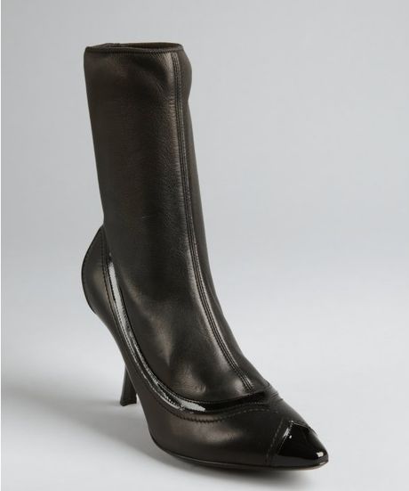 bottega veneta leather stretch toe heels