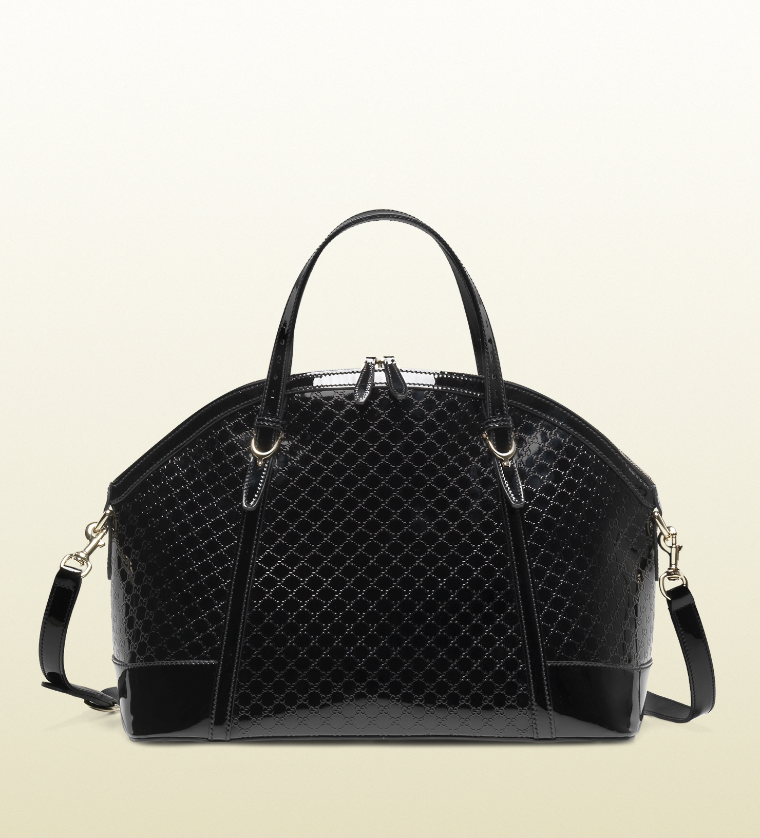 Gucci Gucci Nice Micro=guccissima Patent Leather Top Handle Bag in Black | Lyst