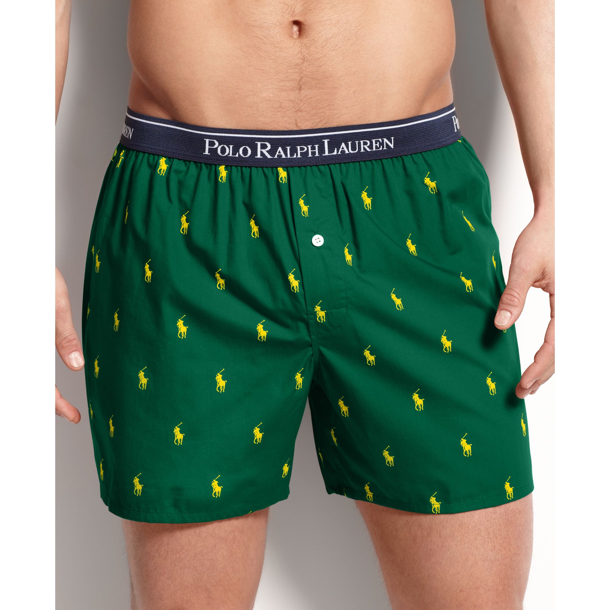 Ralph Lauren Elastic Waistband Polo Player Boxer in Green for Men