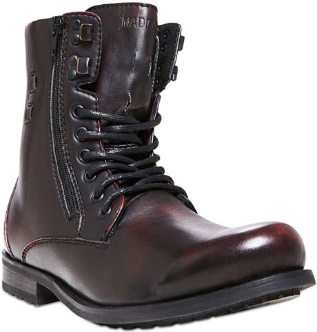 madden boots burgundy steve mens shoes lumber zip double