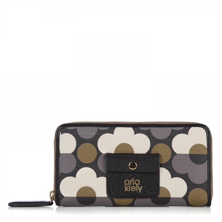 Orla Kiely Floral Print Leather Wallet in Multicolor (grey) Lyst