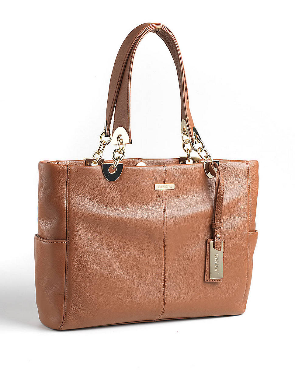 Calvin Klein Key Item Leather Tote Bag in Brown Lyst