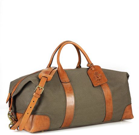 Polo Ralph Lauren Canvas Leather Duffel Bag in Khaki for Men (olive) | Lyst
