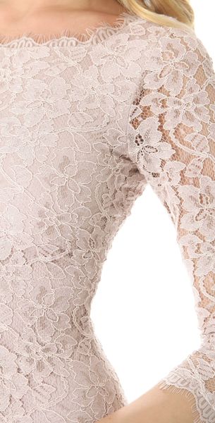 Diane Von Furstenberg Zarita Lace Dress in Beige (Nude) - Lyst