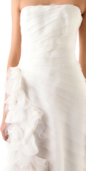 Reem Acra Simple Beauty Strapless Dress in White (Ivory) - Lyst