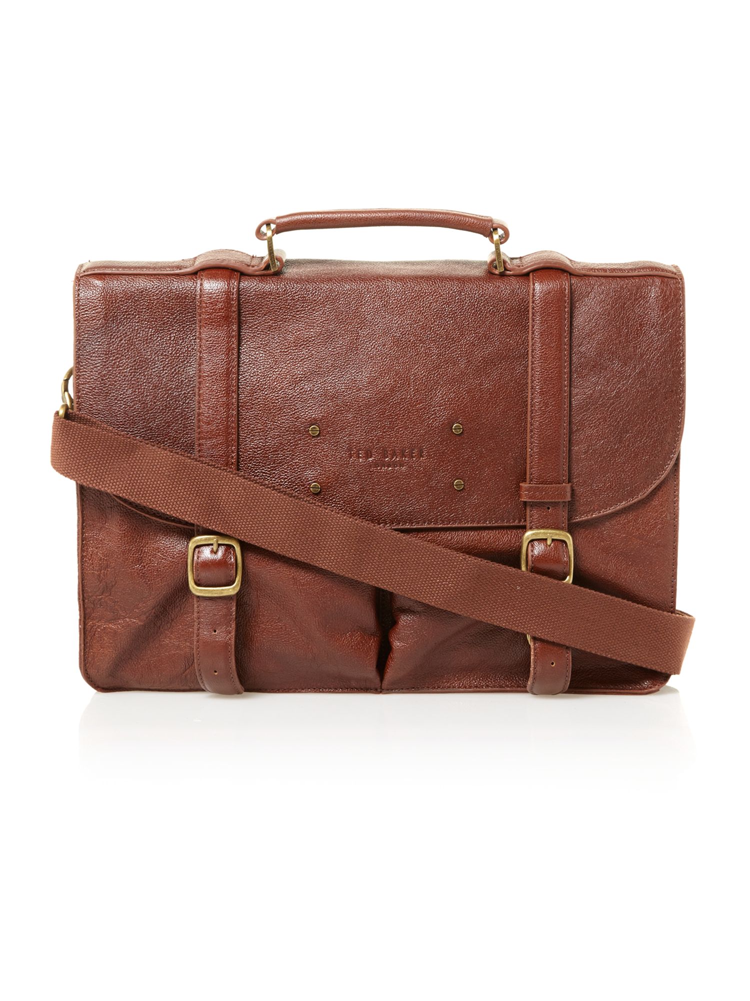 Ted Baker Grained Leather Briefcase in Brown for Men (Tan) Lyst