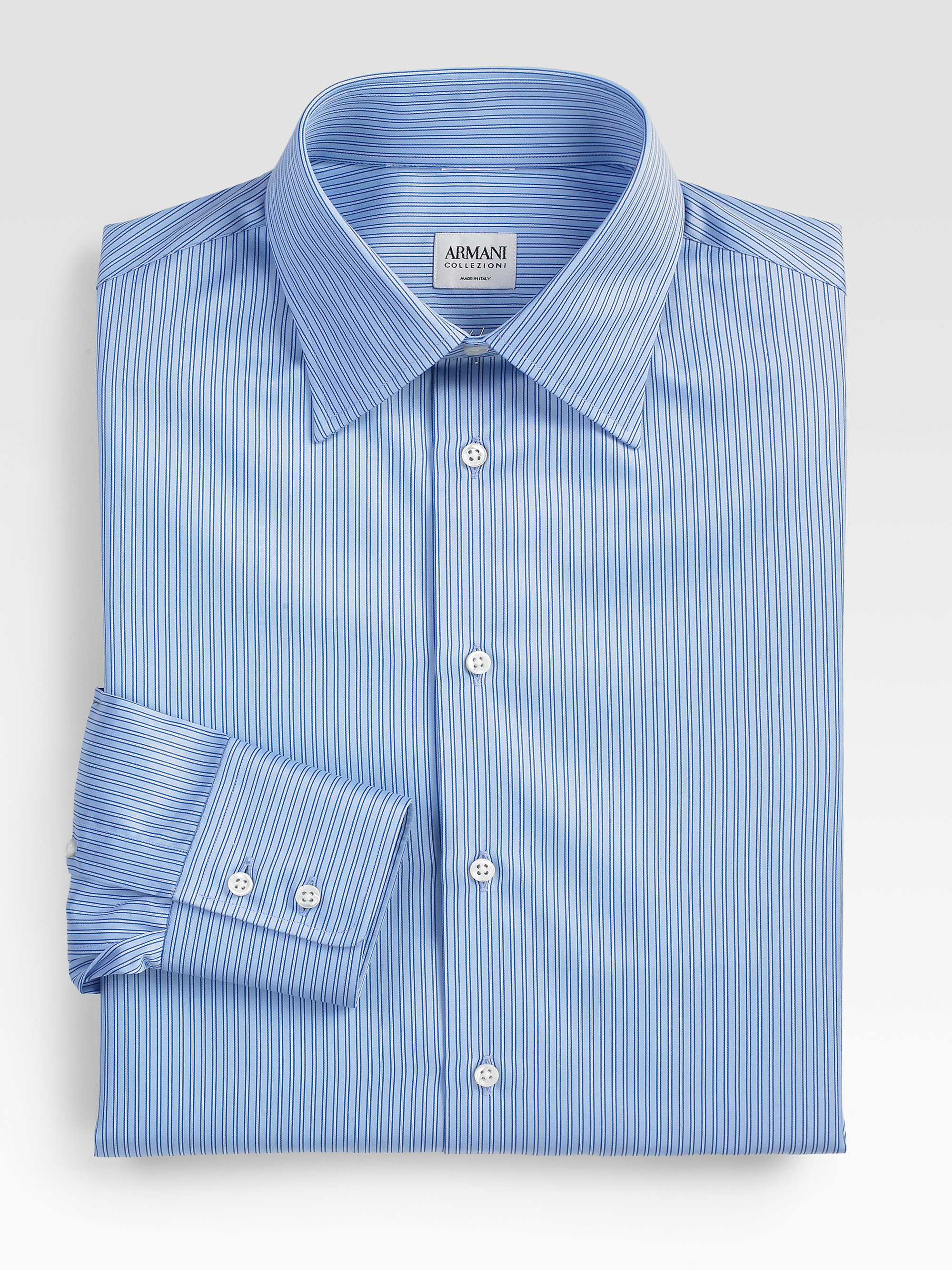 Armani Striped Dress Shirt in Blue for Men (LIGHT BLUE) | Lyst