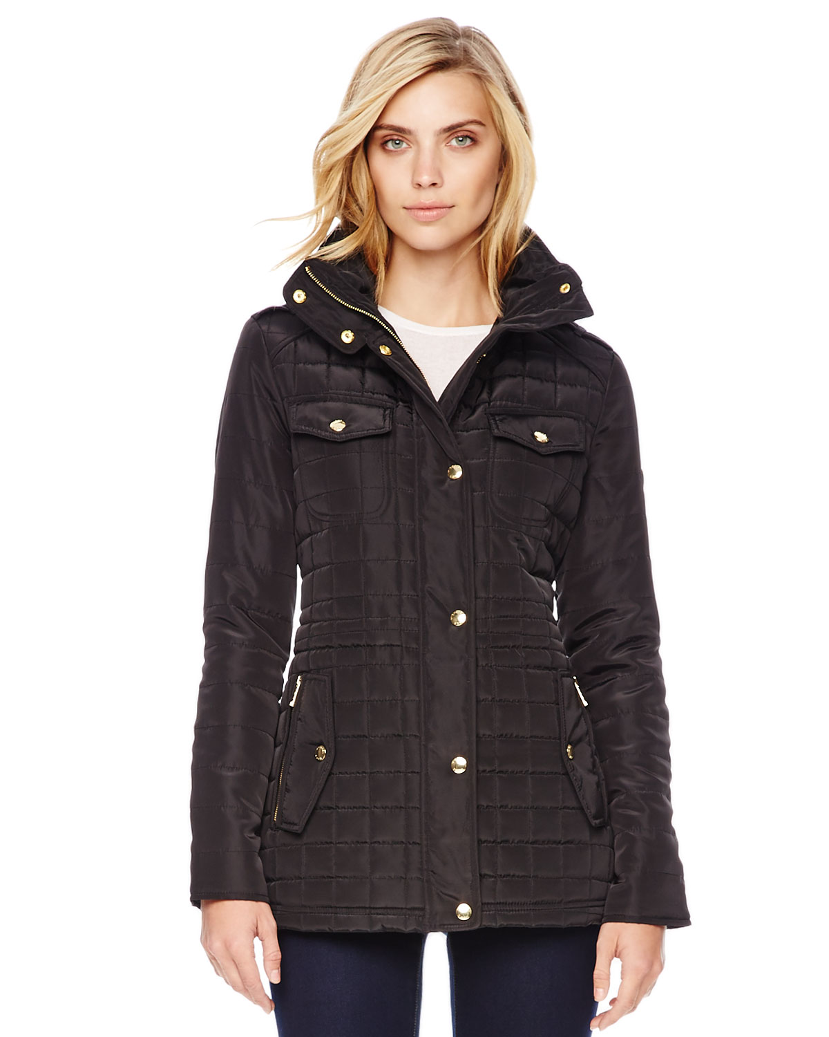Michael Kors Michael Quilted Puffer Jacket in Black