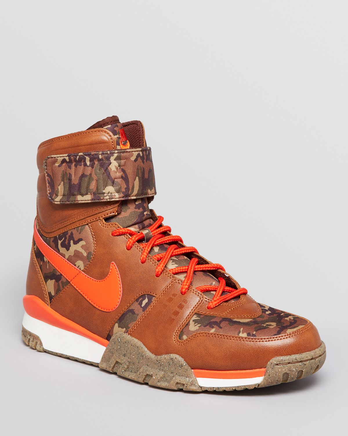 camo and orange sneakers