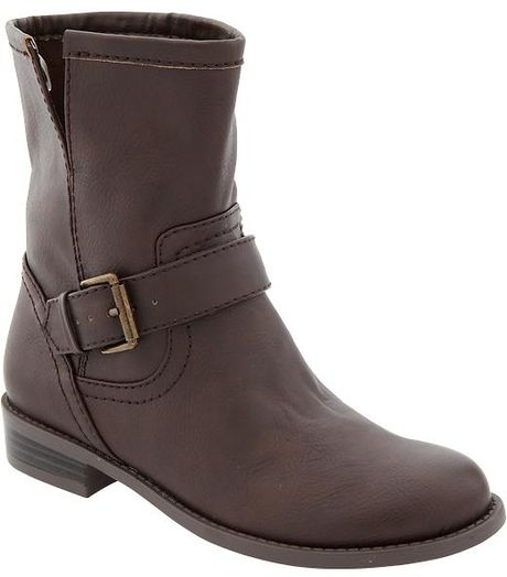 Old Navy Fauxleather Ankle Boots in Brown | Lyst