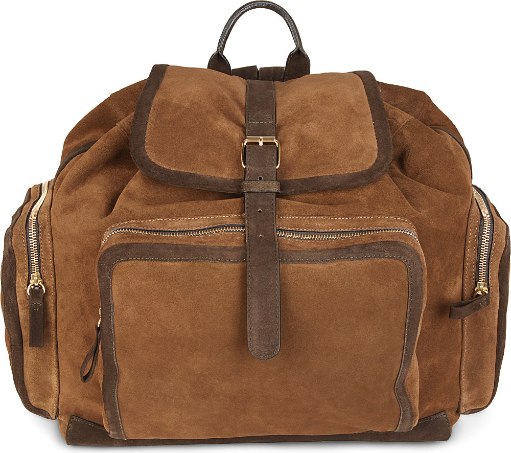 Pierre Hardy Suede Backpack in Brown (Khaki) Lyst