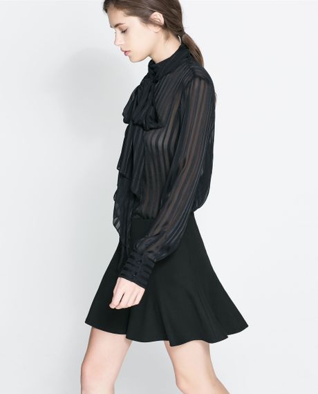 black silk blouse zara