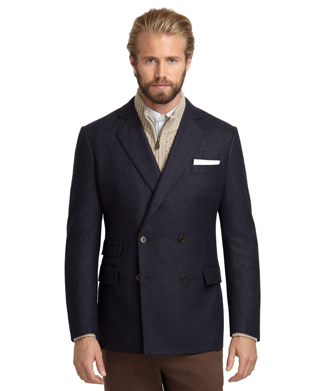 Brooks Brothers Regent Fit Doublebreasted Flannel Sport Coat in Blue for Men (Navy) | Lyst