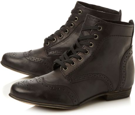 black suedette lace up brogues