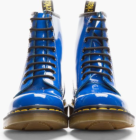 blue patent boots
