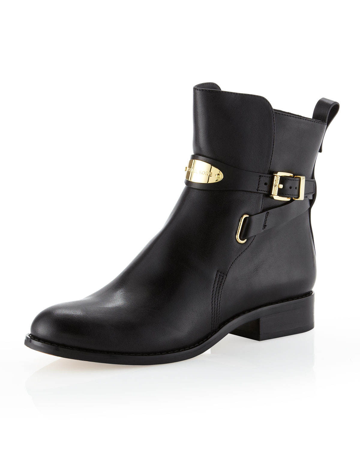 Michael Michael Kors Arley Leather Ankle Boot in Black