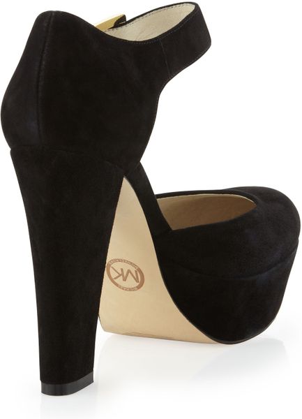 Michael Michael Kors Haven Suede Platform Pump in Black | Lyst