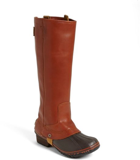 sorel slimpack riding boot brown