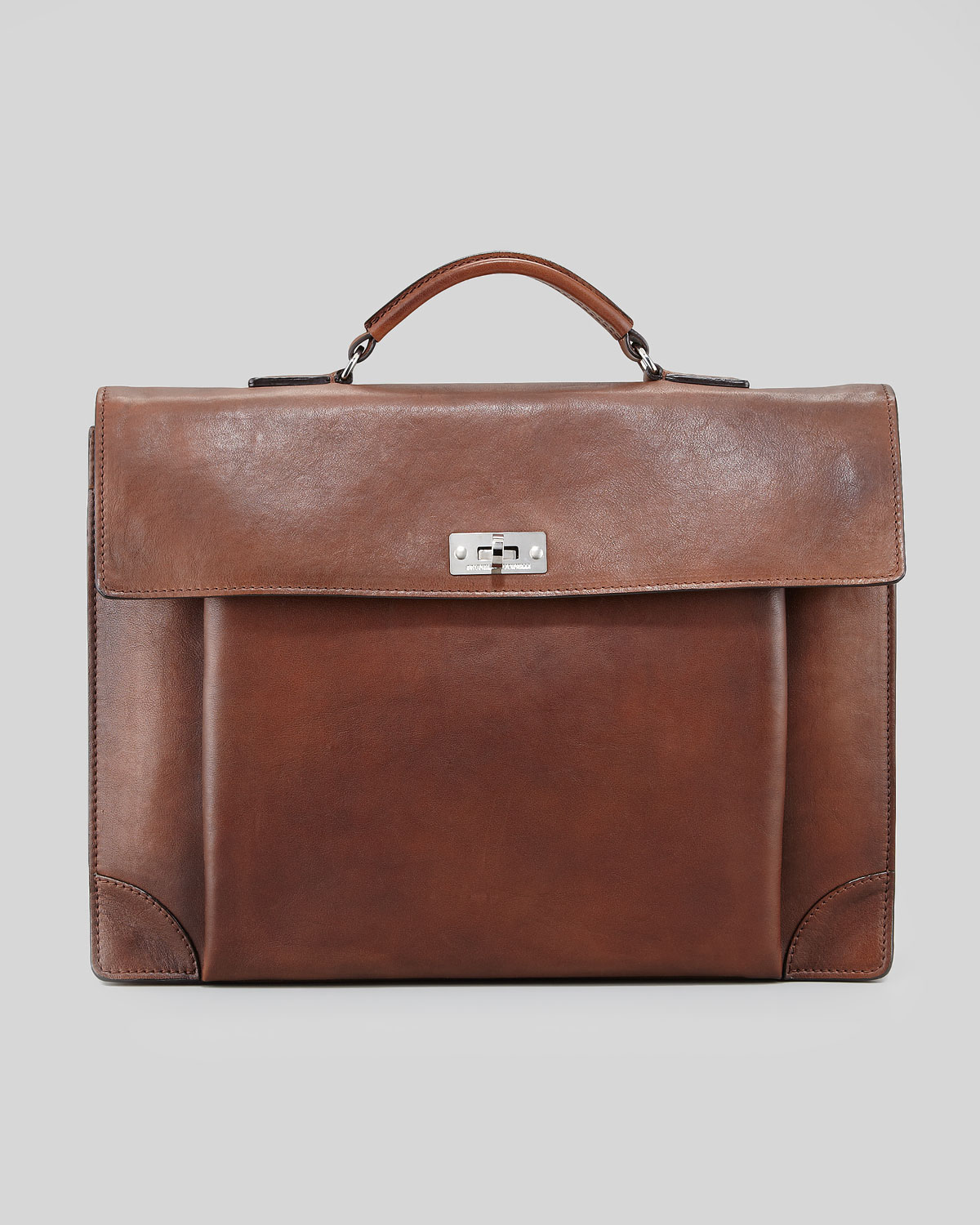 Brunello Cucinelli Leather Portfolio Briefcase Cognac in Brown for Men