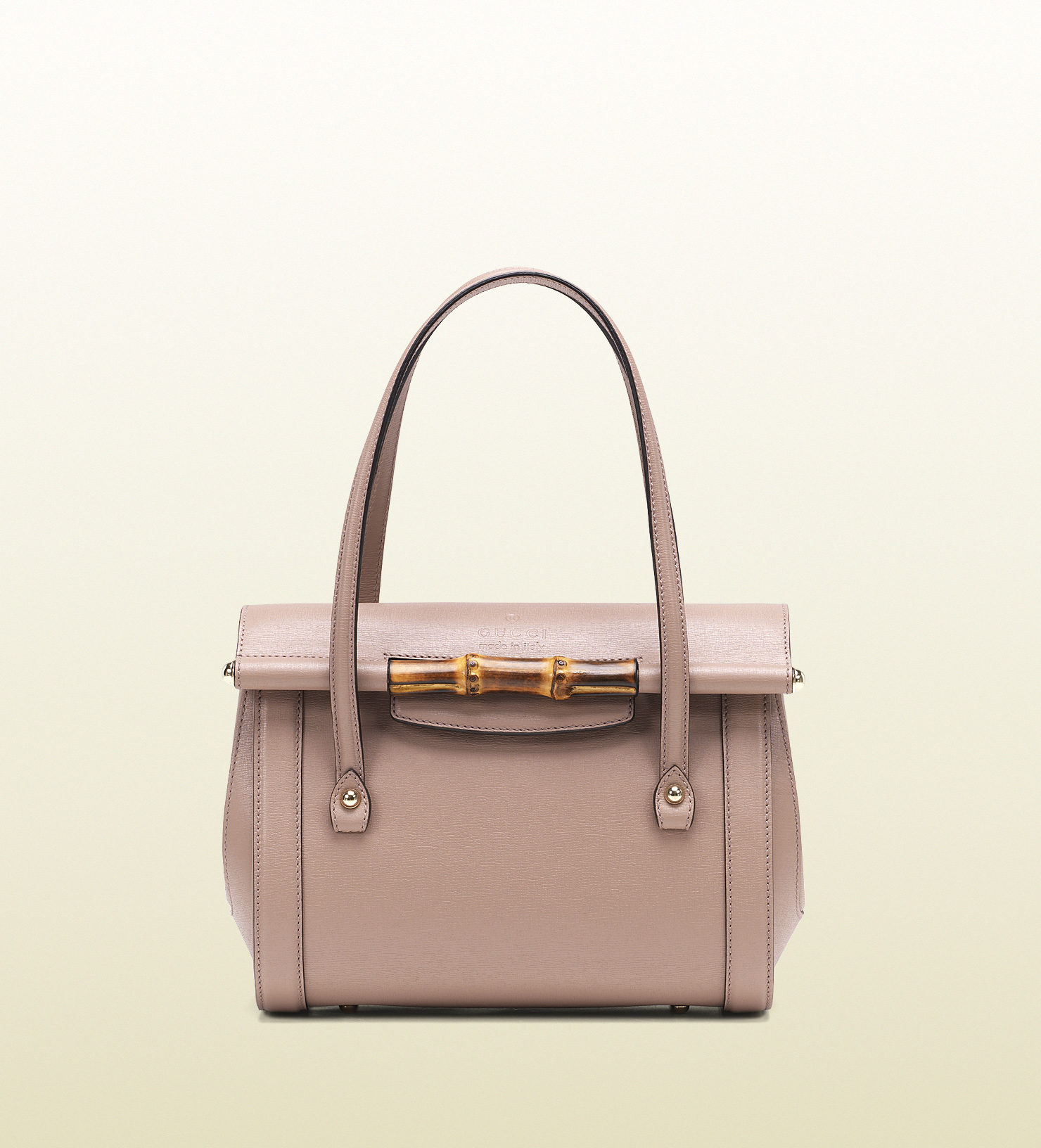 Gucci Bamboo Leather Top Handle Bag in Pink | Lyst