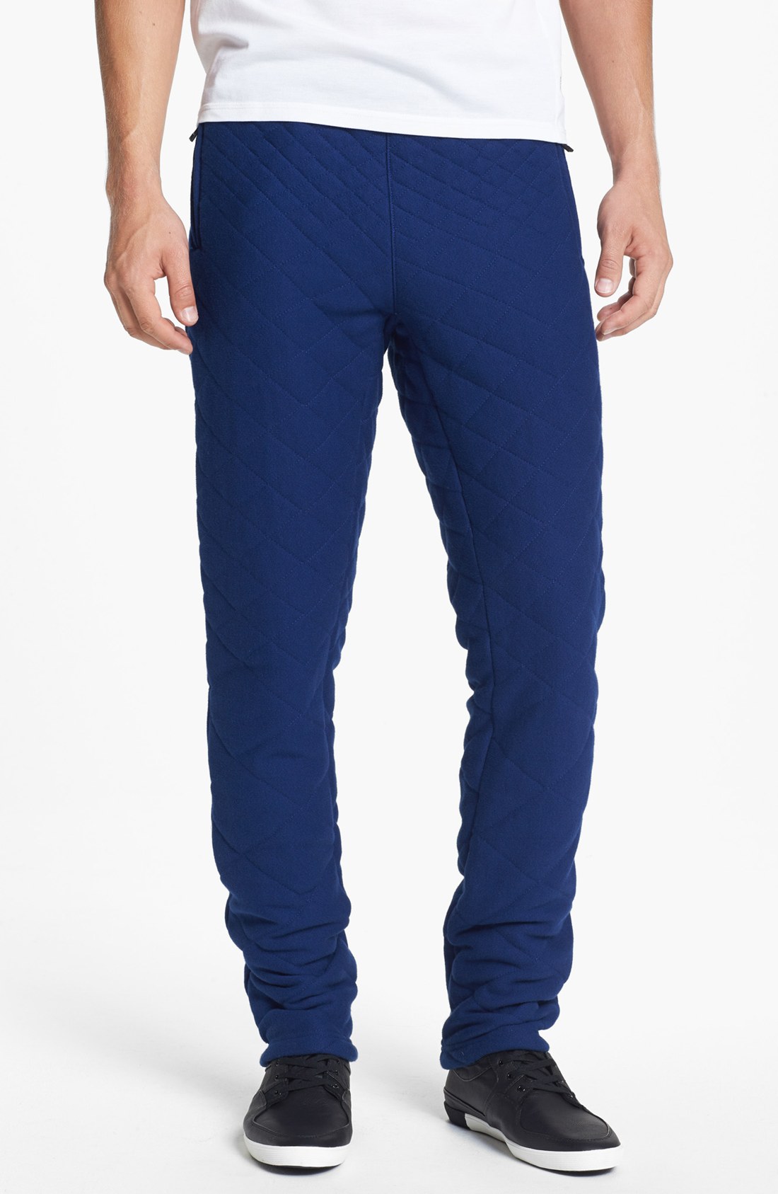 Adidas Slvr Quilted Fitted Pants in Blue for Men (Night Blue) Lyst
