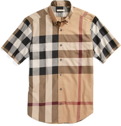 burberry short sleeve shirt brit fred camel sport