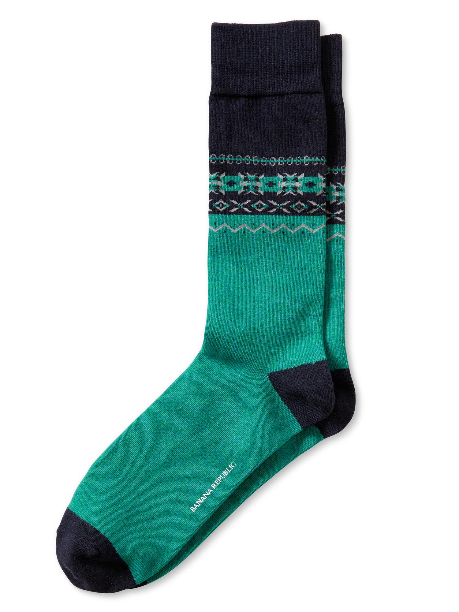 Banana Republic Fair Isle Sock Jade in Green for Men (Jade) Lyst