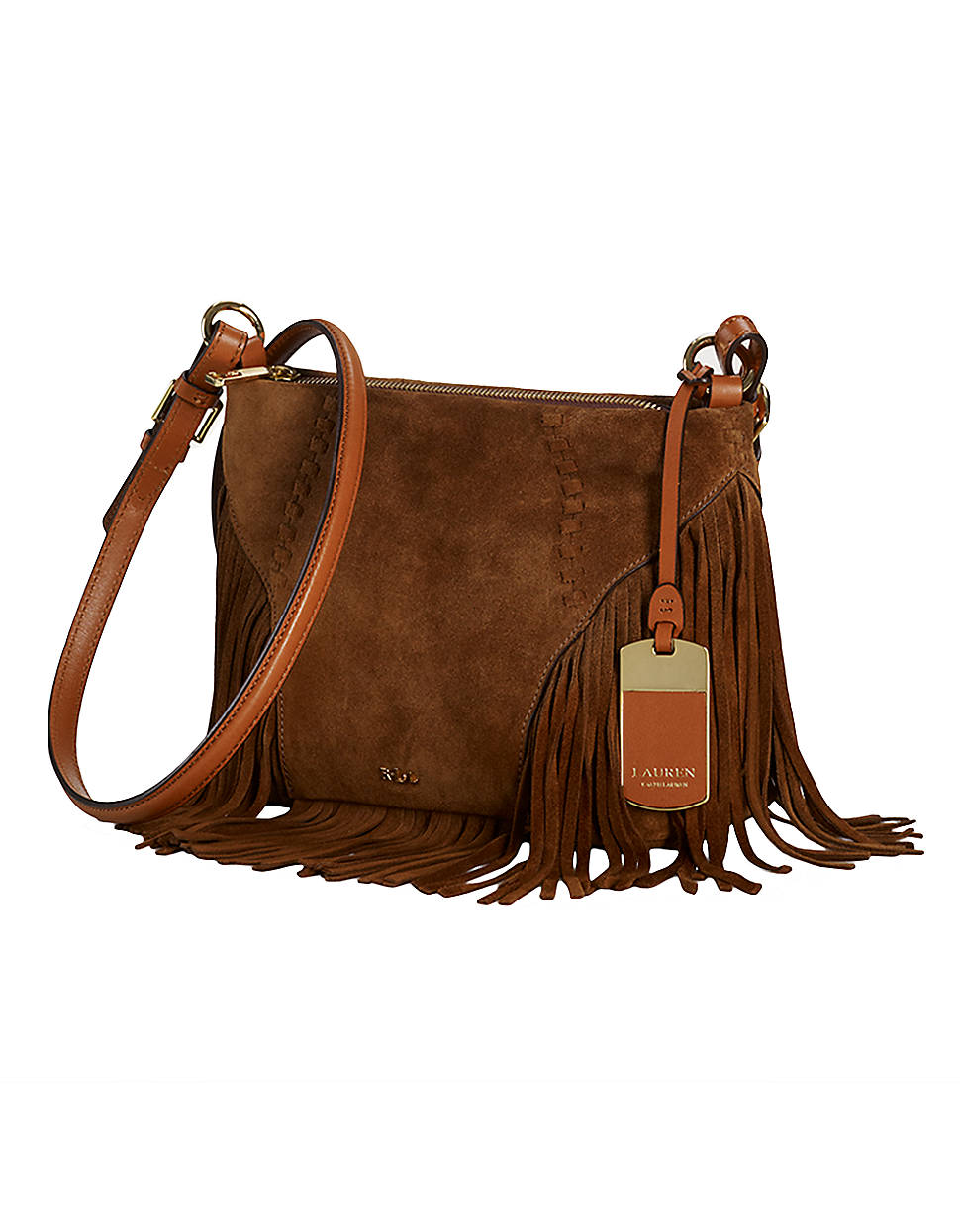Lauren By Ralph Lauren Suede Fringe Crossbody Bag in Brown (nutmeg) Lyst